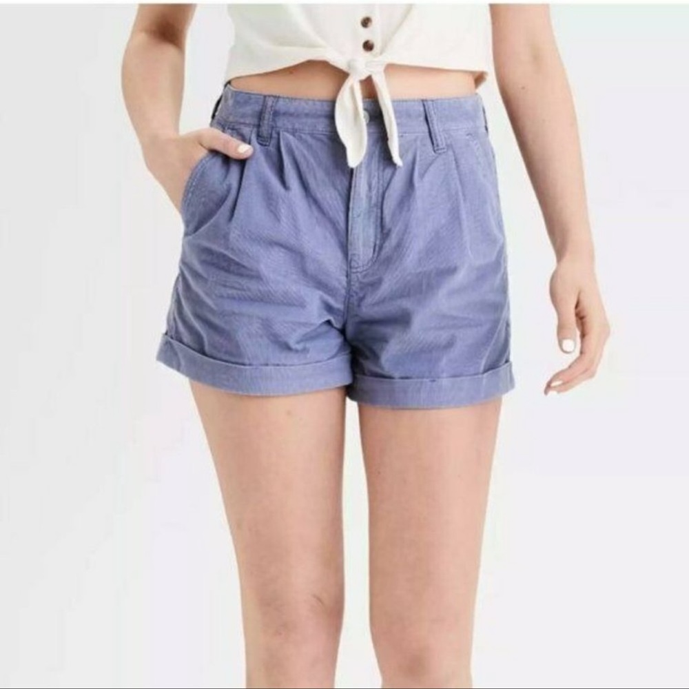 American Eagle Outfitters Corduroy High Rise Lavender Mom Short Cuffed-6